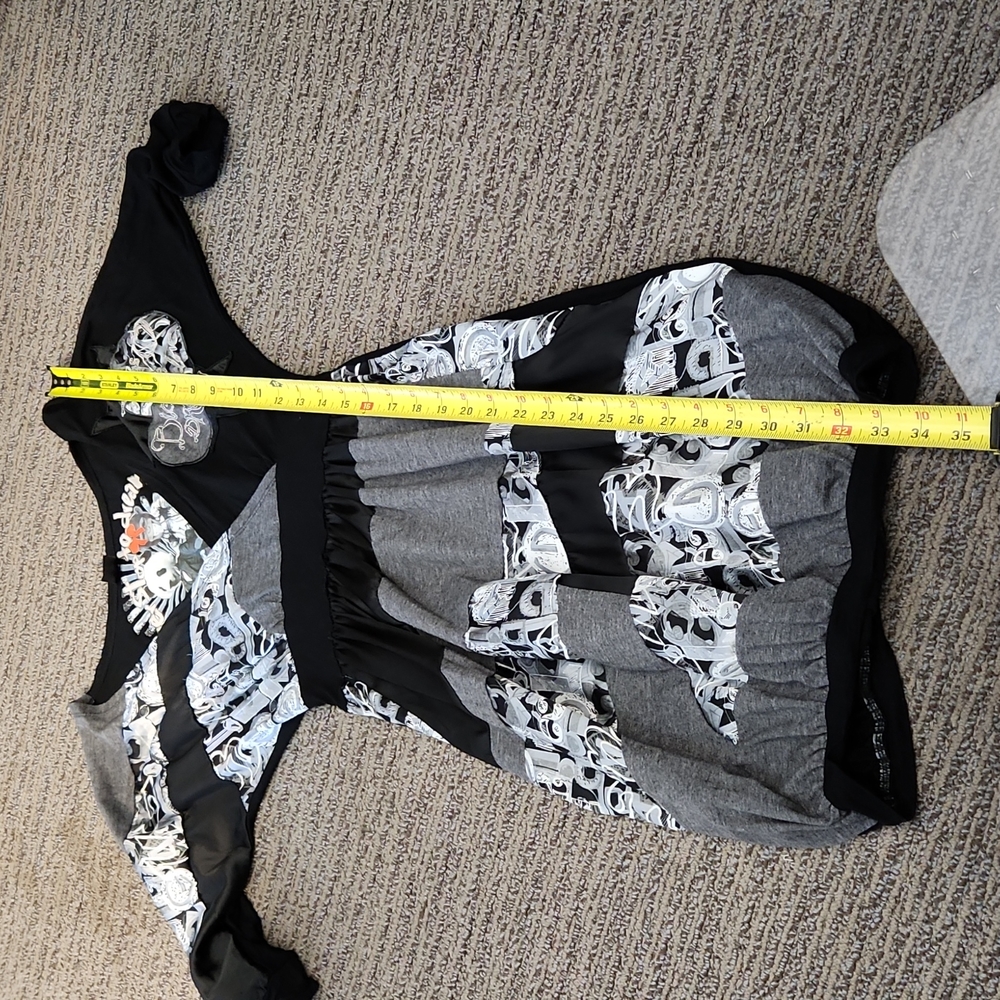 Desigual Black and Gray Patchwork Graphic Dress - Picture 14 of 16